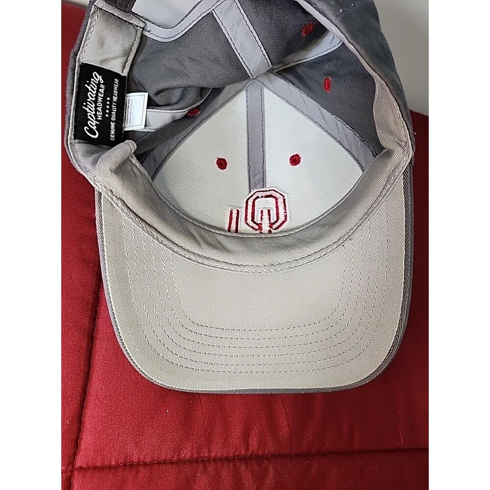 OU Oklahoma Baseball Hat Cap Sooners Structured Adjust Gray Captivating Headwear - Picture 9 of 10